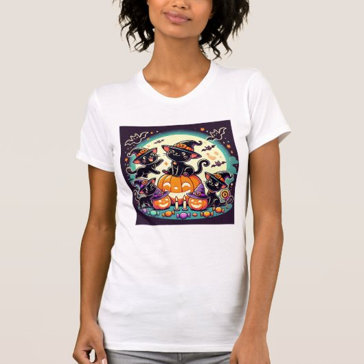 Halloween Cats T-shirt (Voorkant)