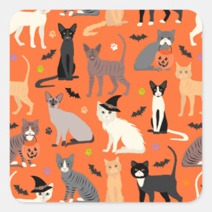 Halloween Cats Vierkante Sticker