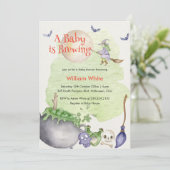 Halloween Cauldron Baby is Brouwen Douche Kaart (Staand voorkant)