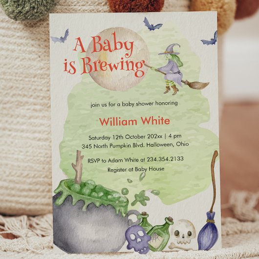 Halloween Cauldron Baby is Brouwen Douche Kaart