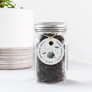 Halloween Cauldron Baby shower Bedankjes Labels