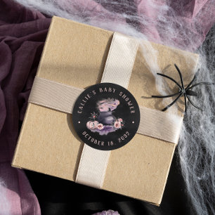 Halloween Cauldron Baby shower Favor Ronde Sticker