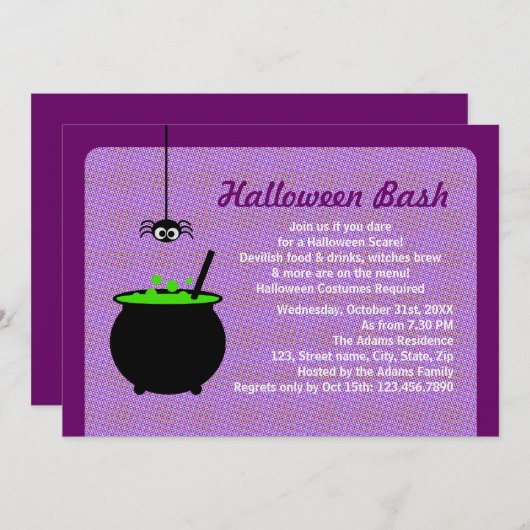 Halloween Cauldron Kaart (Voorkant / Achterkant)