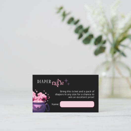 Halloween Cauldron Luier Raffle Enclosure Kaart (Staand voorkant)