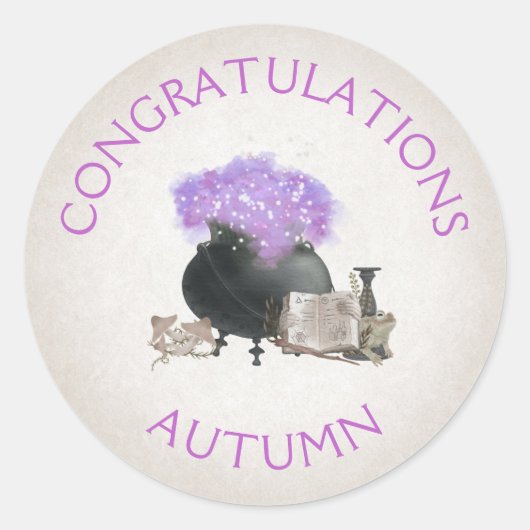 Halloween Cauldron Ronde Sticker (Voorkant)