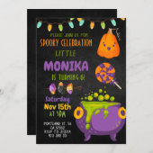 Halloween Cauldron Witch Anniversaire Invitation (Devant / Derrière)