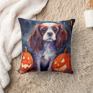 Halloween Cavalier King Charles Spaniel Pumpkins Kussen