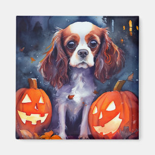 Halloween Cavalier King Charles Spaniel Pumpkins Magneet