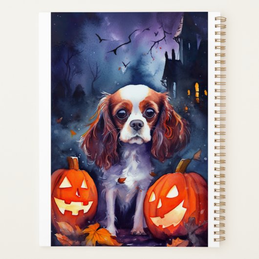 Halloween Cavalier King Charles Spaniel Pumpkins Planner (Achterkant)