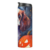 Halloween Cavalier King Charles Spaniel Pumpkins Thermosbeker (Geroteerd rechts)