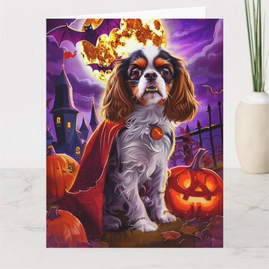 Halloween Cavalier King Vampire Pumpkins eng Kaart (Voorkant)