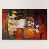 Halloween Cavalier Koning Hond Legpuzzel (Horizontaal)