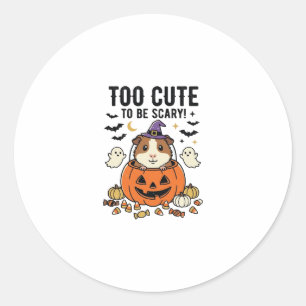 Halloween Cavia Te Schattig Om Schrikbarend Te Zij Ronde Sticker