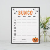 Halloween Celebration Bunco Game Score Kaart (Staand voorkant)