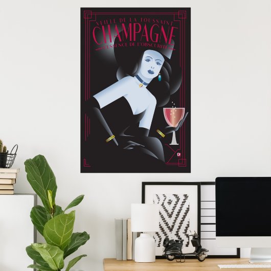 Halloween Champagne poster (Bureau à domicile)