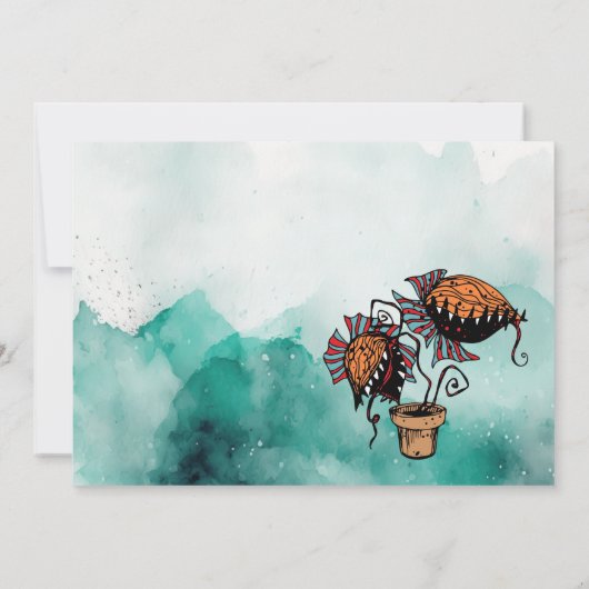 Halloween Chat et Doodle fantôme Invitation (Dos)