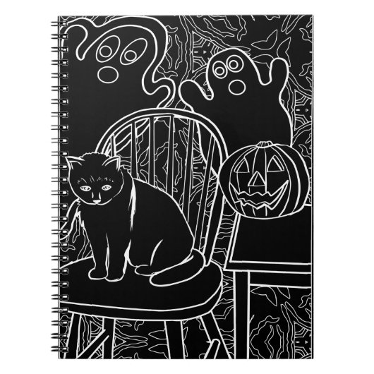 Halloween Chat et Fantômes Carnet (Devant)