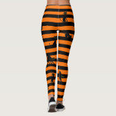 Halloween Chat noir & Bandes Leggings Orange (Dos)