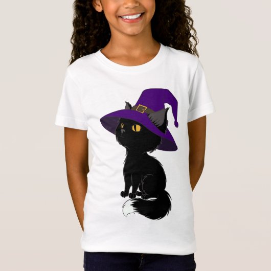 Halloween chat noir dans sorcier t-shirt fille cas (Devant)