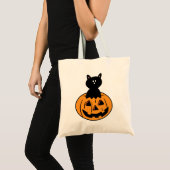 Halloween Chat Noir Tricoter Ou Traiter Sac Hallow (Devant (produit))