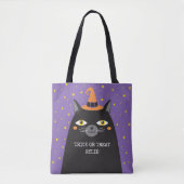 Halloween Chat Trick ou sac fourre-tout de traitem (Devant)