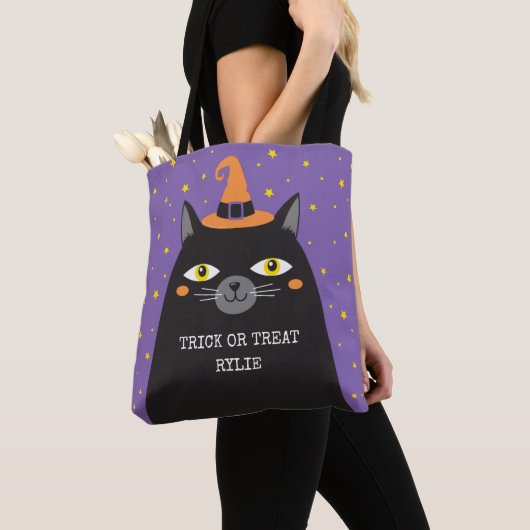 Halloween Chat Trick ou sac fourre-tout de traitem (De près)