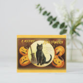 Halloween Chat Vintage et carte postale Citrouille (Debout devant)