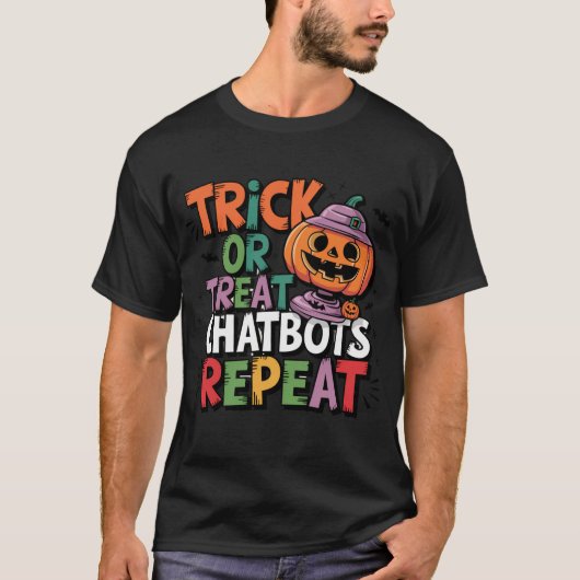 🤖Halloween Chatbot AI Grappig Snoep of een Beetje T-shirt (Voorkant)