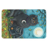 HALLOWEEN CHATS NOIRS, MAGNET D'ART FOLK Lg Rectan (Horizontal)