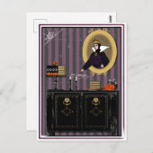 Halloween Chaussure Blanche sorcière et carte post (Devant / Derrière)