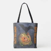Halloween chauve-souris et Citrouille Sac fourre-t (Dos)