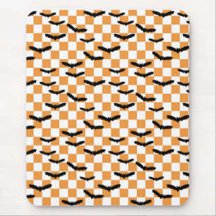 Halloween Checkerboard Spooky Bats Modern Teen Muismat