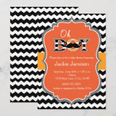Halloween Chevron Baby shower Uitnodiging (Voorkant / Achterkant)