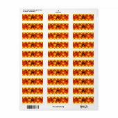 Halloween Chevron Haunted House Black Cat Pattern Etiket (Full Sheet)
