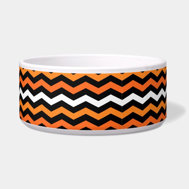 Halloween Chevron Stripe Bowl Voerbakje (Rechts)
