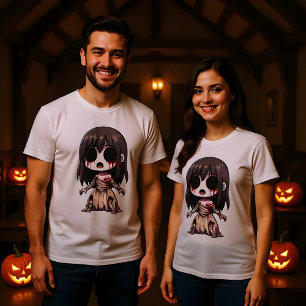 Halloween Chibi in het enge Halloween kostuumontwe T-shirt
