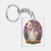 Halloween Chicken #12 Digitale kunst Sleutelhanger (Voorkant Links)