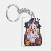 Halloween Chicken #1 Digitale kunst Sleutelhanger (Voorkant Links)