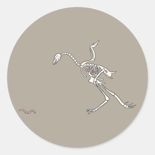 Halloween Chicken Skeletal Ronde Sticker (Voorkant)