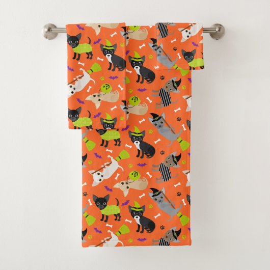 Halloween Chihuahua Bath Towel Set (En situation)