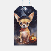 Halloween chihuahua met pompoenen eng cadeaulabel (Voorkant)