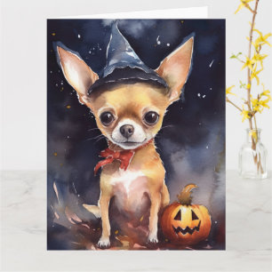 Halloween Chihuahua Met Pompoenen Eng Kaart