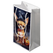 Halloween chihuahua met pompoenen eng klein cadeauzakje (Voorkant Gekanteld)