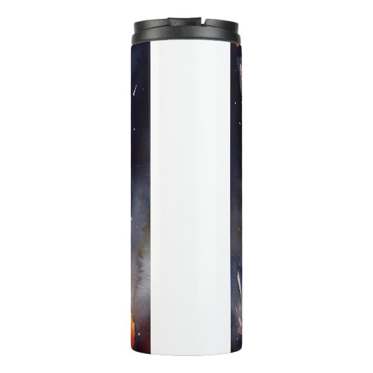 Halloween chihuahua met pompoenen eng thermosbeker (Achterkant)