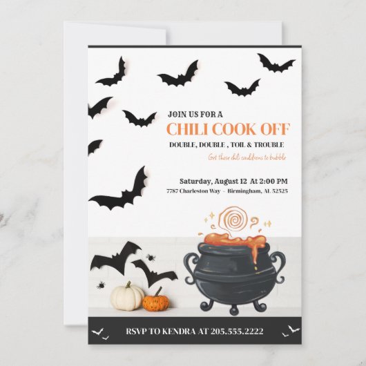 Halloween Chili Cook Off uitnodiging (Voorkant)