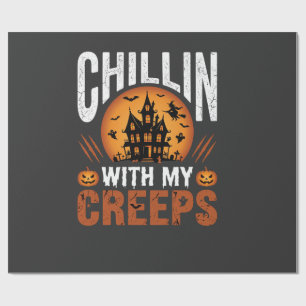 Halloween Chillen Met Mijn Griezels Spokenhuis Des Cadeaupapier