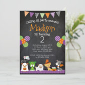 Halloween Chiots Anniversaire Invitation (Debout devant)