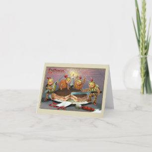 Halloween Chocolade Glazuur Cake Vintage Kaart