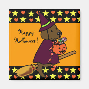 Halloween Chocolate Labrador Cartoon 1 Magneet