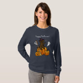 Halloween Chocolate Labrador Cartoon 2 T-shirt (Voorkant volledig)